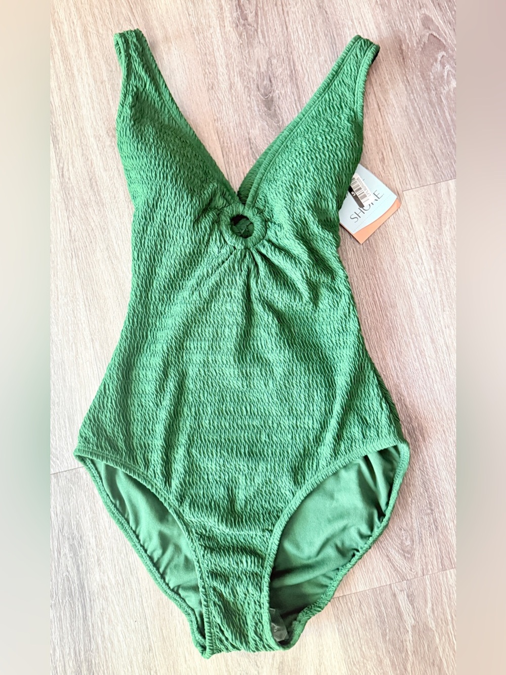 Women's Crinkle Plunge Full Coverage One Piece Swimsuit - Shade & Shore XS